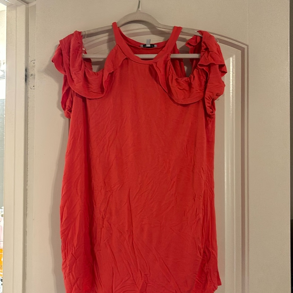 Orange open shoulder blouse size large
